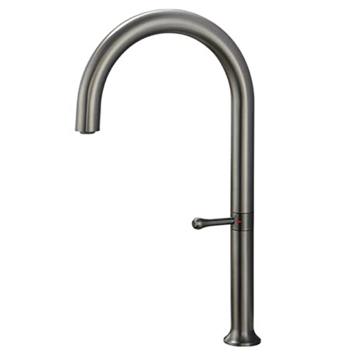 Kitchen Basin Faucet 360° Rotation Stainless Steel Sink Modern Single Handle Cold and Hot Water Mixer Tap for Hotel Public Place,Gun Grey (Brushed Silver) von NHYHEHMR