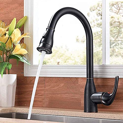 Küchenmischung Tipp, gebürstete Nickle Küchenhahn zeichnet den Küchenmixer Rotary Tap Kitchen Spüle Haken, schwarze Bronze (schwarze Bronze) von NHYHEHMR