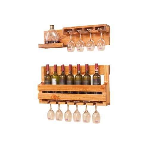 Moderne schwimmende Lagerregale Weinbecher Hängende Halter, industrielle einfache Weinregale für Weinflaschen, Holzwandregale für Home Bar -Display, kommerzielle stilvolle Weinflaschenglashalterin. von NHYHEHMR