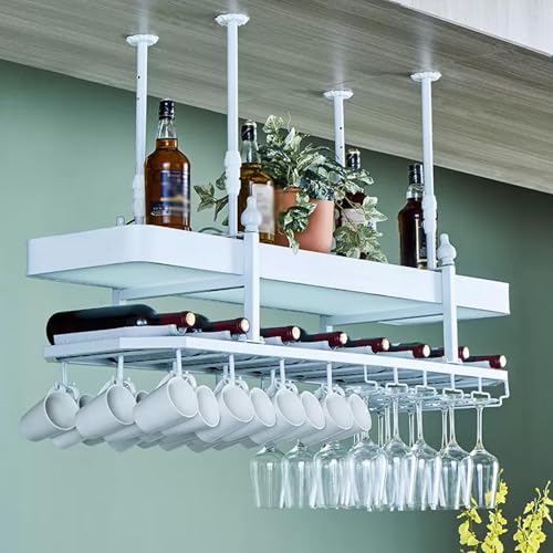 Moderne stilvolle Deckenregal Weinständer für heimische Ausstellung, Barhänge Weinflaschen Racks, Metall -Wand -Café -Weinflaschenglashalter, schwimmende Lagerregale Weinbecher Hängende Rack (Messing, Moderne stilvolle Deckenregal Weinständer für heimische Ausstellung, Barhänge Weinflaschen Racks, Metall -Wand -Café -Weinflaschenglashalter, schwimmende Lagerregale Weinbecher Hängende Rack (Messing, von NHYHEHMR