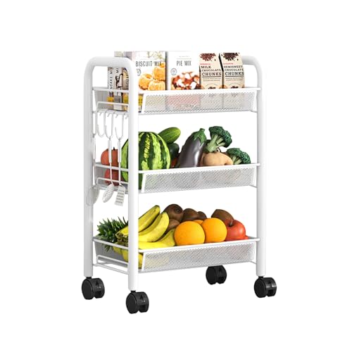 NHYHEHMR 5 stufig schlankes weißes Gemüseregal auf Rädern Platz sparende Küche Aufbewahrung Rollende Gemüse für Obst und Gemüse Mobile Regallösung NHYHEHMR 5 stufig schlankes weißes Gemüseregal auf Rädern Platz sparende Küche Aufbewahrung Rollende Gemüse für Obst und Gemüse Mobile Regallösung von NHYHEHMR