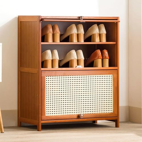 NHYHEHMR Bambusschuhschrank mit Flipentüren, freistehender Schuhspeicher -Organisator für Eingang, Flur, Wohnzimmer, Typ A, 70 * 32 * 73 cm NHYHEHMR Bambusschuhschrank mit Flipentüren, freistehender Schuhspeicher -Organisator für Eingang, Flur, Wohnzimmer, Typ A, 70 * 32 * 73 cm von NHYHEHMR