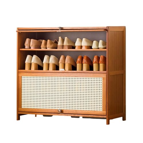 NHYHEHMR Bambusschuhschrank mit Flipentüren, freistehender Schuhspeicher -Organisator für Eingang, Flur, Wohnzimmer, Typ A, 70 * 32 * 73 cm NHYHEHMR Bambusschuhschrank mit Flipentüren, freistehender Schuhspeicher -Organisator für Eingang, Flur, Wohnzimmer, Typ A, 70 * 32 * 73 cm von NHYHEHMR