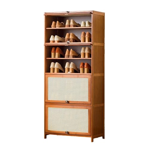 NHYHEHMR Bambusschuhschrank mit Flipentüren, freistehender Schuhspeicher -Organisator für Eingang, Flur, Wohnzimmer, Typ A, 70 * 32 * 73 cm NHYHEHMR Bambusschuhschrank mit Flipentüren, freistehender Schuhspeicher -Organisator für Eingang, Flur, Wohnzimmer, Typ A, 70 * 32 * 73 cm von NHYHEHMR