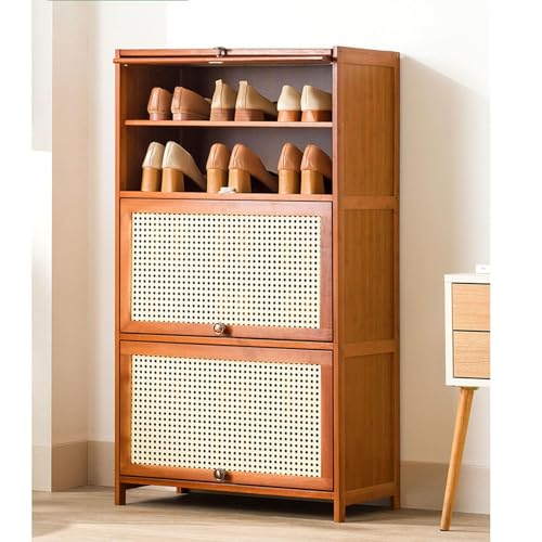 NHYHEHMR Bambusschuhschrank mit Flipentüren, freistehender Schuhspeicher -Organisator für Eingang, Flur, Wohnzimmer, Typ A, 70 * 32 * 73 cm NHYHEHMR Bambusschuhschrank mit Flipentüren, freistehender Schuhspeicher -Organisator für Eingang, Flur, Wohnzimmer, Typ A, 70 * 32 * 73 cm von NHYHEHMR