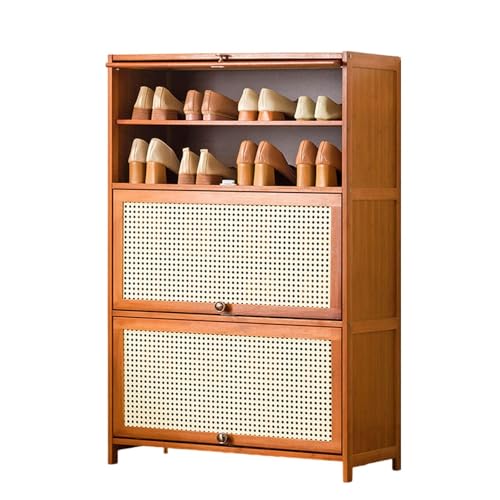 NHYHEHMR Bambusschuhschrank mit Flipentüren, freistehender Schuhspeicher -Organisator für Eingang, Flur, Wohnzimmer, Typ A, 70 * 32 * 73 cm NHYHEHMR Bambusschuhschrank mit Flipentüren, freistehender Schuhspeicher -Organisator für Eingang, Flur, Wohnzimmer, Typ A, 70 * 32 * 73 cm von NHYHEHMR