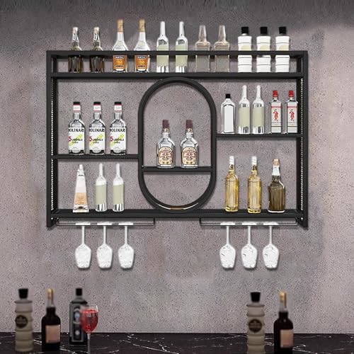 NHYHEHMR Bar Weinregal Wand mit hängendes Weinglasregal, schwimmende Regale mit Stielbleiderbügel, LED Light -Spirituosenflaschen -Display -Regal, Weinlagerständer für Hausküchendekor, Dekor, NHYHEHMR Bar Weinregal Wand mit hängendes Weinglasregal, schwimmende Regale mit Stielbleiderbügel, LED Light -Spirituosenflaschen -Display -Regal, Weinlagerständer für Hausküchendekor, Dekor, von NHYHEHMR