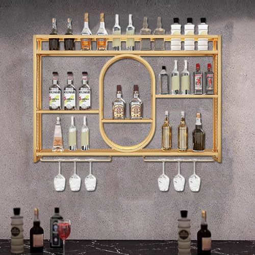 NHYHEHMR Bar Weinregal Wand mit hängendes Weinglasregal, schwimmende Regale mit Stielbleiderbügel, LED Light -Spirituosenflaschen -Display -Regal, Weinlagerständer für Hausküchendekor, Dekor, NHYHEHMR Bar Weinregal Wand mit hängendes Weinglasregal, schwimmende Regale mit Stielbleiderbügel, LED Light -Spirituosenflaschen -Display -Regal, Weinlagerständer für Hausküchendekor, Dekor, von NHYHEHMR
