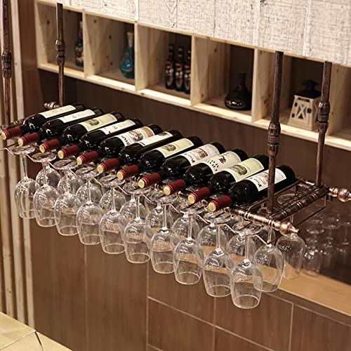 NHYHEHMR Deckenhänge Bar Einheit Bar Weinregal Restaurant Hängende Weinflaschen Racks, rustikale Weinglashalter Decken Wandmontierte Goblet Stemware Racks Einstellbare Höhe für Bars Küchen NHYHEHMR Deckenhänge Bar Einheit Bar Weinregal Restaurant Hängende Weinflaschen Racks, rustikale Weinglashalter Decken Wandmontierte Goblet Stemware Racks Einstellbare Höhe für Bars Küchen von NHYHEHMR