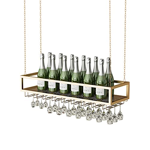 NHYHEHMR Deckenweinregal Hängende Weinglas Rack Metall Weinflaschenhalter Bar Display Weinregal Champagnergussgängerstiele Stammregale für Bar Restaurant Küche schwimmende Regale von NHYHEHMR
