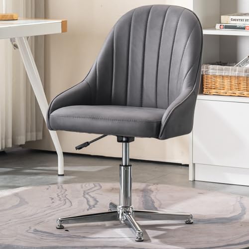 NHYHEHMR Ergonomic Criss Cross Desk Stuhl Armless Wide Office Stuhl mit gepolstertem Sitz mit mittlerem Rücken Design für Home Office Eitelkeit und Drehaufgabe Verwenden von NHYHEHMR