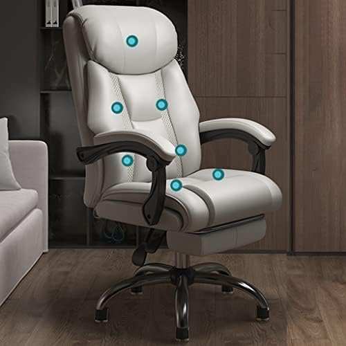 NHYHEHMR Ergonomic Executive Office Stuhl mit 7 Punkten und Fußstütze hoher Rückenbetriebsstuhl mit Liegestütze Lumbal Support Brown von NHYHEHMR