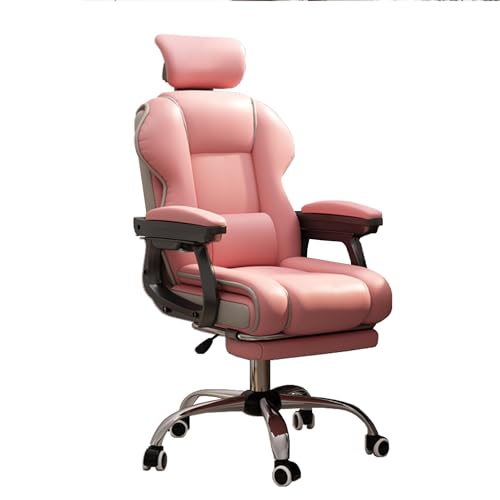 NHYHEHMR Ergonomic Home Office Desk Stuhl 360 ° Drehgelenk verstellbare Höhe PU Leder Polsterer Sessel bequemer Computer -Eitelkeitsstuhl Easy Assembly von NHYHEHMR