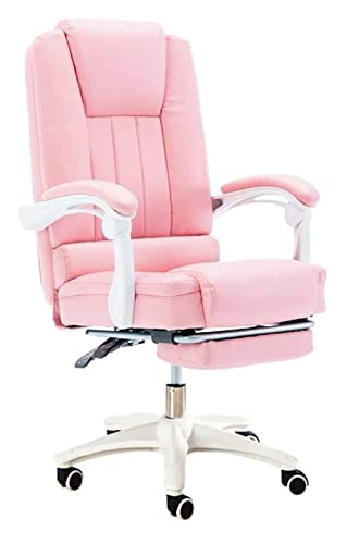 NHYHEHMR Ergonomischer Boss -Stuhl Liegestütze Gaming Office Stuhl mit Fußstütze rein weiße PU -Leder -Drehdesign für komfortable Höhe Computer Schreibtischstuhl von NHYHEHMR