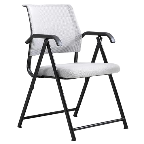 NHYHEHMR Ergonomischer Klappstuhl Moderner Executive Office Desk Chair mit atmungsaktivem Rückenunterstützung und Armlehnen Leichtes Gewicht ohne Räder Design für Heim- und Bürogebrauch (schwarz) von NHYHEHMR