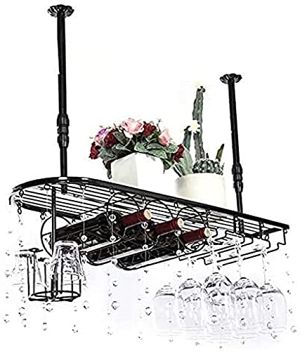 NHYHEHMR European Iron Wine Glass Hängende Rack für Bar und Restaurant Deckenweinregale mit Goblethalter Regal Metall Hanging Weinglas Rack für Küchenbronze Finish 60 * 25 cm von NHYHEHMR