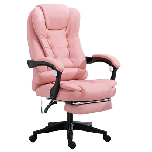 NHYHEHMR Gaming Office Stuhl mit Recline moderner ergonomischer Computerstuhl mit einstellbaren Höhe und Stahlbeinen für Home Office Study Working Executive Wohnzimmer Schlafzimmer Hotel Weiß weiß von NHYHEHMR