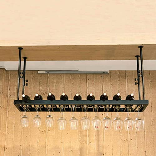 NHYHEHMR Hängende Weinregal Weinglashalter Weinregal Deckenweinregale, hängende Weinglashalterin, Weinflaschenhalter, wandmontierte Weinhalterin, Stammhalterin, einstellbare Höhe Storag NHYHEHMR Hängende Weinregal Weinglashalter Weinregal Deckenweinregale, hängende Weinglashalterin, Weinflaschenhalter, wandmontierte Weinhalterin, Stammhalterin, einstellbare Höhe Storag von NHYHEHMR