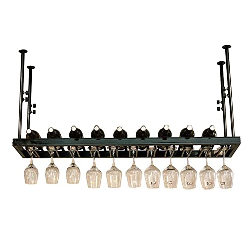 NHYHEHMR Hanging Wine Rack Weinglashalter Deckenmagnierte Weinregal, Metallweinregal mit Glashalter -Goblet -Champagner -Flaschenhalter, Hängeweinhalter, schwimmendes Weinregal für Kitche von NHYHEHMR