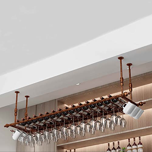 NHYHEHMR Hanging Wine Rack Weinglashalter Weinglashalter auf den Kopf Down Wine Rack einfache Eisenhänge Hänge Weinglas Rack Decken Dekoration Regal für Bars, Restaurants, Küchen Display von NHYHEHMR