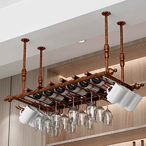 NHYHEHMR Hanging Wine Rack Weinglashalter Weinglashalter auf den Kopf Down Wine Rack einfache Eisenhänge Hänge Weinglas Rack Decken Dekoration Regal für Bars, Restaurants, Küchen Display von NHYHEHMR