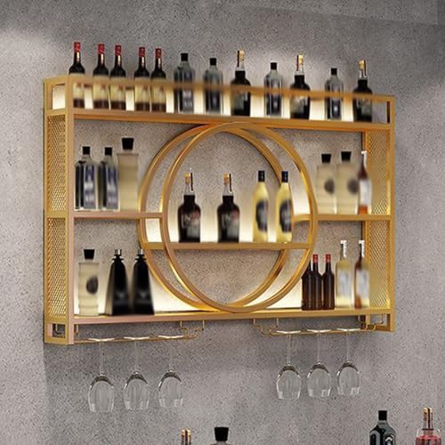 NHYHEHMR Metallwandmontierte Weinregal, runde Weinstockschrank, multifunktionaler Lagerregal, Weinflaschenregal im Vintage -Stil, mit Weinglashalter, für Heimrestauralbars (Schwarz NHYHEHMR Metallwandmontierte Weinregal, runde Weinstockschrank, multifunktionaler Lagerregal, Weinflaschenregal im Vintage -Stil, mit Weinglashalter, für Heimrestauralbars (Schwarz von NHYHEHMR