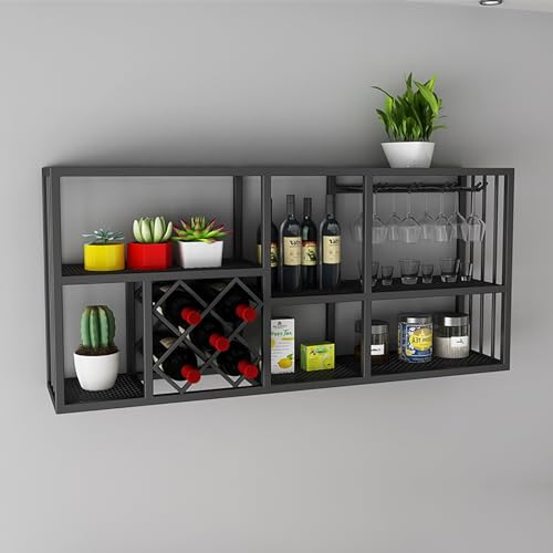 NHYHEHMR Wandmontierte Weinregal mit Weinglashalter, Weinglasregal, Eisenweinausschaltungsständer mit Stammbügel, Home Bar -Regale, Wandregal für Küche, Weinkeller, Wohnzimmer e NHYHEHMR Wandmontierte Weinregal mit Weinglashalter, Weinglasregal, Eisenweinausschaltungsständer mit Stammbügel, Home Bar -Regale, Wandregal für Küche, Weinkeller, Wohnzimmer e von NHYHEHMR