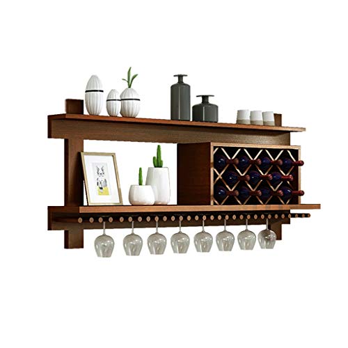 NHYHEHMR Weinregal Massivholz Weinregal Wandmontierter Weinregal Regal Gollethalter Weinglas Rack Weinglashalter Becher Halterhalter, a1,80 * 13 * 58 cm von NHYHEHMR