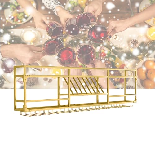 NHYHEHMR Weinregalregale wandmontiert mit hängenden Weinglasregal Schnapflaschenausstellungsregal mit LED Light Schwimmriegel Regale Counter Weinregal Küchenwandschrank für Home Bar Dining Roo NHYHEHMR Weinregalregale wandmontiert mit hängenden Weinglasregal Schnapflaschenausstellungsregal mit LED Light Schwimmriegel Regale Counter Weinregal Küchenwandschrank für Home Bar Dining Roo von NHYHEHMR