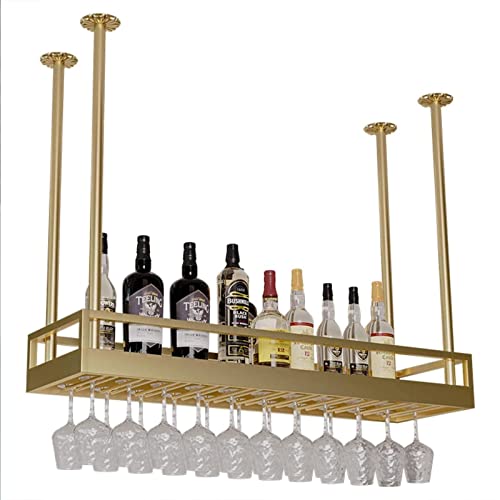 NHYHEHMR Wine Display Rack Deckenregal - Deckenhänge Weinregal, Deckenweinglasregal, verstellbare Hängemetall -Weinhalterschrank, schwimmende, Wand montierte Lagerregale NHYHEHMR Wine Display Rack Deckenregal - Deckenhänge Weinregal, Deckenweinglasregal, verstellbare Hängemetall -Weinhalterschrank, schwimmende, Wand montierte Lagerregale von NHYHEHMR