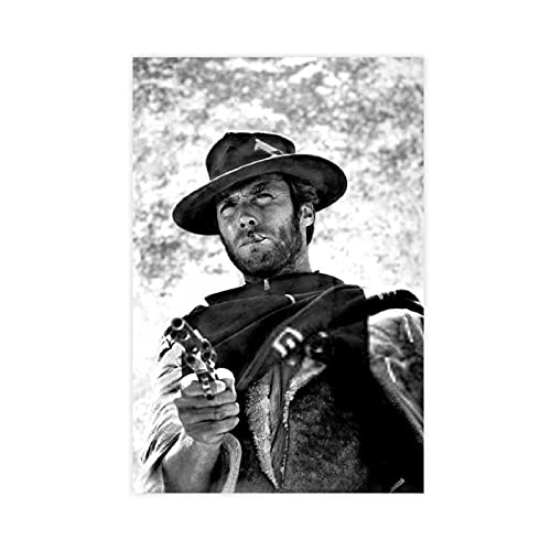 NHYTR Schauspieler Clint Eastwood 5 Leinwand-Poster, Wandkunst, Dekor, Bild, Gemälde für Wohnzimmer, Schlafzimmer, Dekoration, 40 x 60 cm von NHYTR