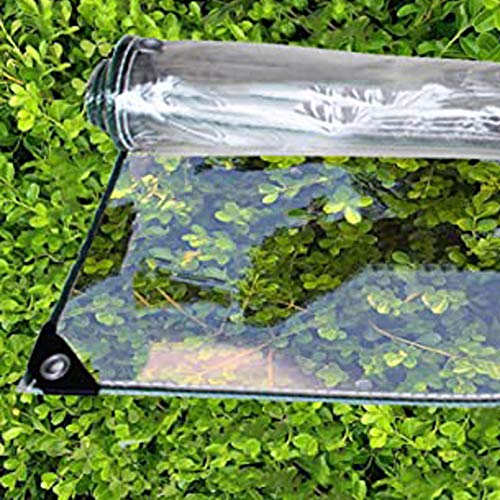 Abdeckplane Transparente Plane Abdeckung,0,3mm PVC Schwerlast Wetterresistent Draussen Klar Wasserdicht Vorhang Mit Ösen,UV-beständige,Reißfeste Plane Für Gartenmöbel (4x4m/13x13ft) von NIANXINN