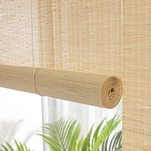 Bambus Raffrollo,Lichtfilter Bambus-Rollo,Decken- oder Wandmontage,Lichtdurchlässig,Blickdicht,Sichtschutz Rollo für Fenster und Türen,Küche,Wohnzimmer,Balkon,inkl Montaematerial (80x80cm/32x32in) von NIANXINN