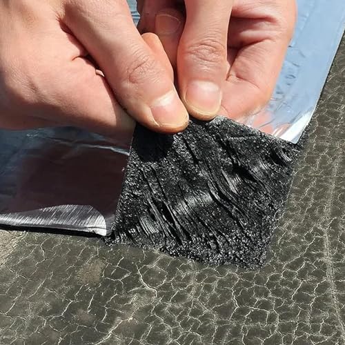 Bitumen Aluband Reparaturband Dichtband,Wasserdichtes Klebeband,Selbstklebend DichtungsbäNder,Wetterfest Geeignet,zum Abdichten im Pool Loch Rohr Dach Wohnmobil Bad,Breite x Länge (20cm x 2m) von NIANXINN