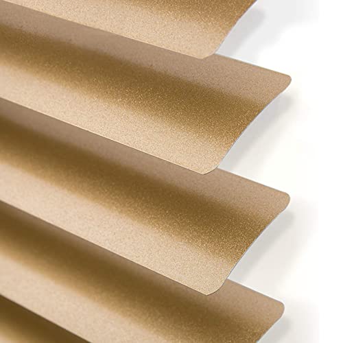 Gold Aluminium Jalousie,Zuhause Büro Alu Jalousie Alujalousie Schalusie Jalousette Fenster Rollo,Sichtschutz,Licht- Und Blendschutz,25mm Lamellen Metall,mit Befestigungen (W80xH120cm(32x47in)) von NIANXINN