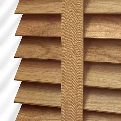 Holzjalousie Holz-Jalousie Bambus Jalousette Echtholz Rollo Jalousette,Sonnenschutz Sichtschutz Fensterrollos,50mm-Lamellen,für Büro,Zuhause,Küche,Anpassbare Größe und Farbe (W90xH120cm(36x47in)) von NIANXINN