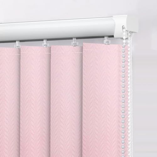 NIANXINN Komplettset Vertikaljalousie,Rosa Lamellenvorhang Verdunkelungsjalousie,Lichtfilternde Sichtschutz Fensterrollos für Terrassen Schiebetür,Anpassbar Farbe,Breite x Höhe (180cm x 200cm) von NIANXINN
