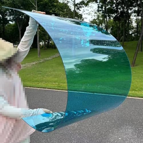 NIANXINN Polycarbonat Stegplatte Dachplatte,Blaue Transparente PC Platte,Kunststoffplatte,Gewächshausplatten,Leicht zu Biegen und zu Schneiden,UV-beständiges Regenschutz (100cm x 6m) von NIANXINN