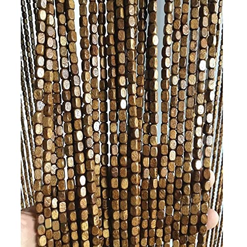 Natürlicher Bambusvorhang Türvorhang Holzperlenvorhang,Hängend Perlenvorhang Fadenvorhang Insektenschutz,für Wohnzimmer Schlafzimmer Raumteiler Rustikal Deko,mit Zubehör (100 strands-100x210cm) von NIANXINN
