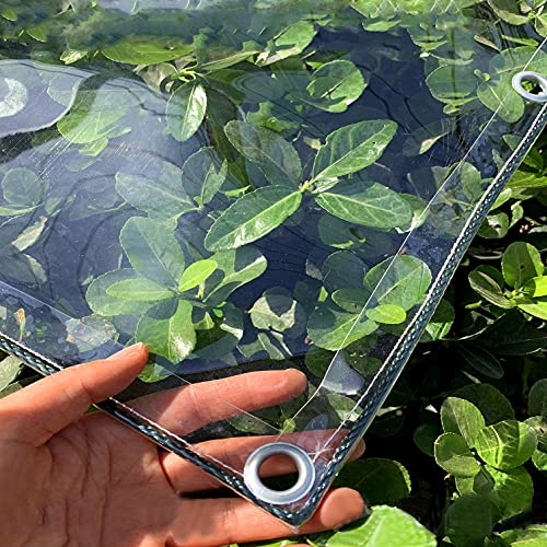 Plane Transparent mit ösen,Schwere Beanspruchung Wasserdicht Abdeckplane Pflanzen Abdeckung,0,3mm Reißfeste Verdickung Kunststofffolie Carport Balkon Regenvorhang Sonnenschutzplane (180x200cm) von NIANXINN