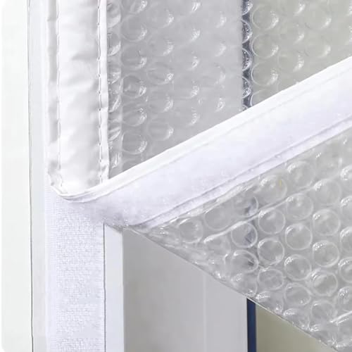 Thermovorhang,Winter-fenster-isolierset,Fenster Isolierfolie,Hält Kälte oder Hitze Fern Selbstklebend Fensterschutz,Winter Winddichte Kälteschutz Kunststoff-Fensterabdeckung (90cm x 120cm) von NIANXINN