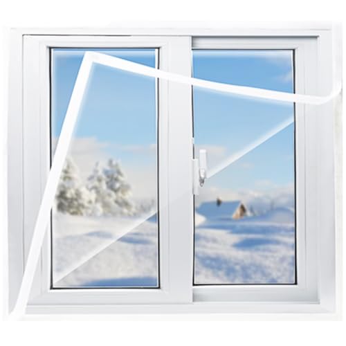 Transparentes Fenster-Isolierfolie,Sekundärverglasungs-Set für Fenster,Thermo Vorhang Isolier Schutz Panel,Winter Kälteschutz Warmer Vorhänge,für Balkon,Breite x Höhe (50cm x 120cm) von NIANXINN