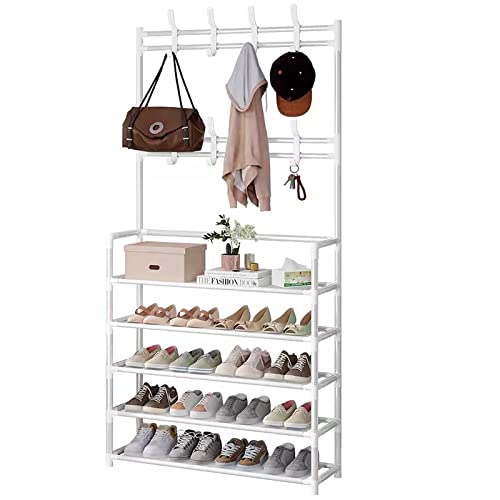 Schuhregale, Upgrade 5-stöckiges Schuhregal, Schuhregal aus Metall, Schuhaufbewahrung, Organizer, schlankes Schuhregal, Schuhständer, Organizer für Flur, Schlafzimmer, Eingangsbereich, 80 x 28 x 175cm von NIAWECAN