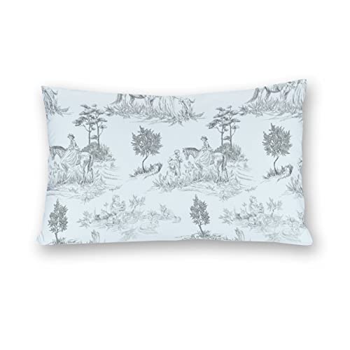 1 x Kissenbezug im Toile De Jouy-Stil, dekorativer Kissenbezug, 50,8 x 76,2 cm, weicher Polyester-Kissenbezug für Wohnzimmer, Sofa, Couch, Bett, Kissenbezüge von NIBABA