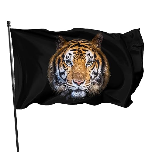 NIBABAEU 90 x 150 cm, dekorative Flagge für Haus, Hof, Außenbereich, gelber Tiger-Druck, Garten, Hof, Rasen-Dekoration von NIBABA