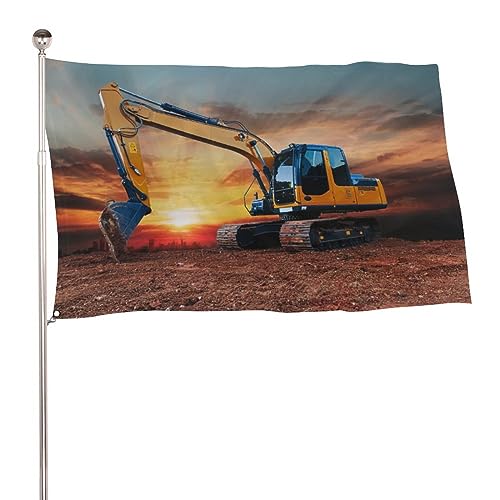 NIBABAEU Dekorative Flagge für Haus, Garten, Hof, Außenbereich, gelbe Bagger, Graben, Boden, Willkommenshof, Rasen-Dekoration, 60 x 90 cm NIBABAEU Dekorative Flagge für Haus, Garten, Hof, Außenbereich, gelbe Bagger, Graben, Boden, Willkommenshof, Rasen-Dekoration, 60 x 90 cm von NIBABA