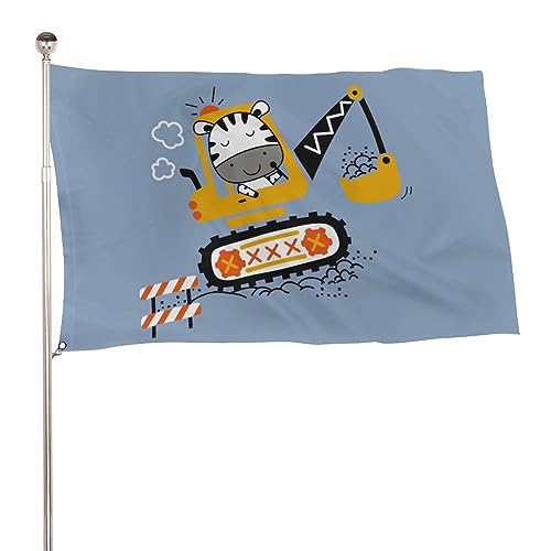 NIBABAEU Dekorative Flagge für Haus, Garten, Hof, Außenbereich, kleiner Zebra-Bagger, lustiger Tierdruck, Willkommenshof, Rasen-Dekoration, 60 x 90 cm NIBABAEU Dekorative Flagge für Haus, Garten, Hof, Außenbereich, kleiner Zebra-Bagger, lustiger Tierdruck, Willkommenshof, Rasen-Dekoration, 60 x 90 cm von NIBABA