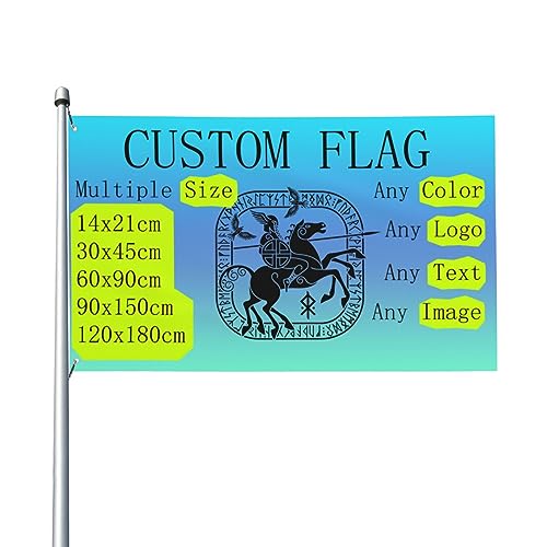 Dekorative personalisierte Flagge Yard Banner, eine Seite doppelseitig Farbe/Logo/Foto/Textdruck, benutzerdefinierte Flagge Viking Odin Wotan Gartenflaggen Rasen hängende Dekoration mehrere Größen von NIBABA