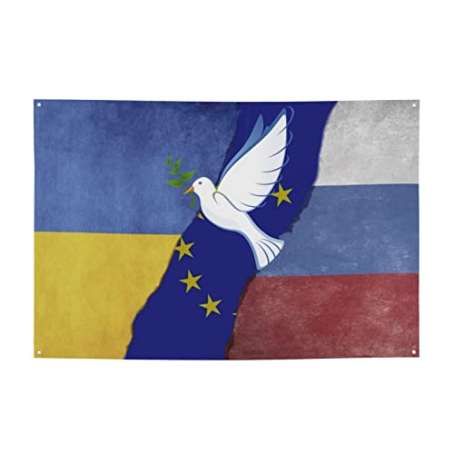 Dekoratives Banner für Haus, Garten, Hof, Ukraine, Russland, Frieden, Vogeldruck, Urlaub, Willkommen, Rasen, hängende Dekoration, Geburtstagsparty, Banner, Hintergrund, 120 x 180 cm von NIBABA