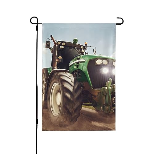 Doppelseitige Gartenflagge, Traktor, Vollgeschwindigkeitsdruck, Heimdekoration, Hof, Rasen, hängende Flaggen, 70 x 100 cm von NIBABA